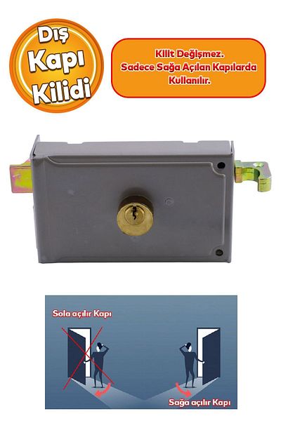 Hok Short Barrel Trage External Door Lock Keyed Apartment Iron Gate Vending Machine 50 mm Manual Opening Right