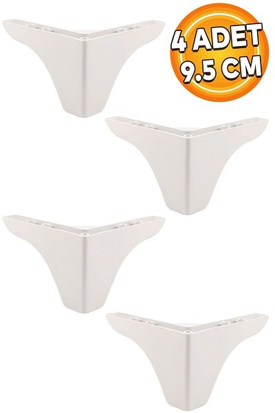 Badem10 Bellona Rose Berjer - Mobilier Canapea Puf Picior scaun, 9,5 cm picioare de bază albe (4 buc.)