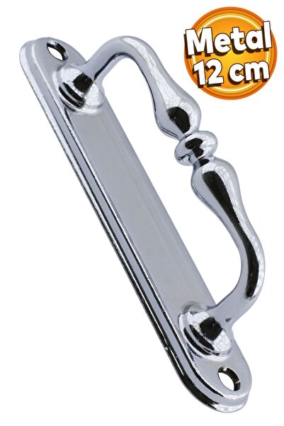 Badem10 Krom Sürgülü Kapı Çekme Kolu Tutma Kulpu Kulbu Çelik Dış Kapı Tutamağı Kol 12 Cm Mobilya Mutfak