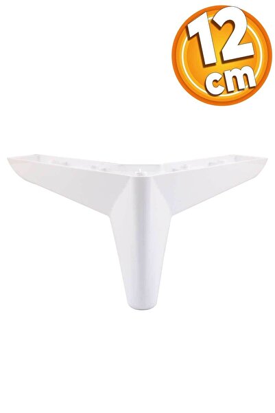 Badem10 Napoli Lüks Mobilya Kanepe Sehpa Puf Koltuk Ayağı 12 Cm Beyaz Baza Ay...