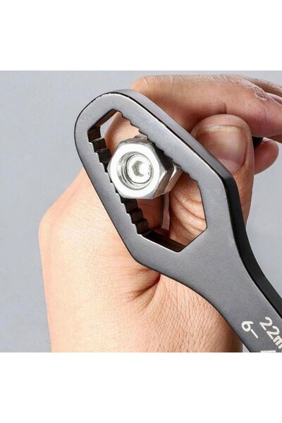 Badem10 Double Mouth Universal Self-Tightening Multi-Purpose Wrench Steel British Torx Ratchet Wrench Matte Black