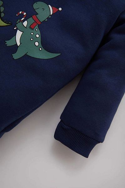 DeFacto New Year's Themed Baby Boy Jumpsuit - Thick Long Sleeve B4240a5nv241mc
