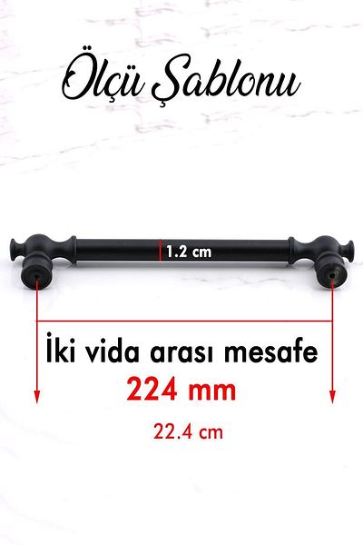 Badem10 Arya (PREMIUM) 224 mm Mobilier din metal negru Sertar de bucătărie Dulap Ușă dulap 224 mm Mâner