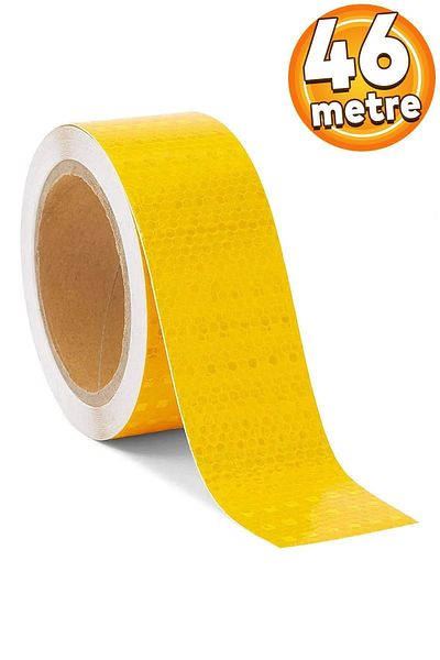 Badem10 46 Mt Yellow Reflective Phosphorescent Strip Tape - Vehicle, Auto, Tractor, Truck Exterior Accessory