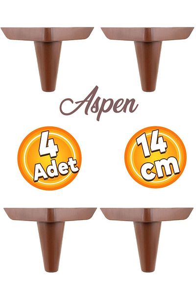 Badem10 Mobilier de lux Aspen - Canapea cu model din lemn de 14 cm, fotoliu și picior de bază pentru unitate TV (BUC.)