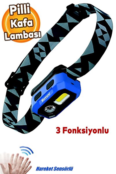 Badem10 Ledli Pilli Sensörlü Kafa Lambası Hareket 3 Modlu Fener