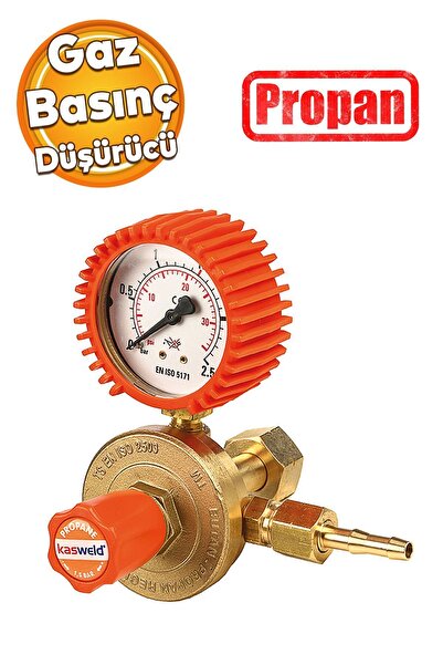 Kasweld 2200 Serisi Propan Gaz Basınç Düşürücü Manometreli Tüp Regülatör Lüle...