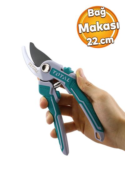 TOTAL Vineyard Scissors Garden Plant Flower Rose Tree Grape Sprout Rod Rod Branch Pruning Cutting Knife Shears 220 mm