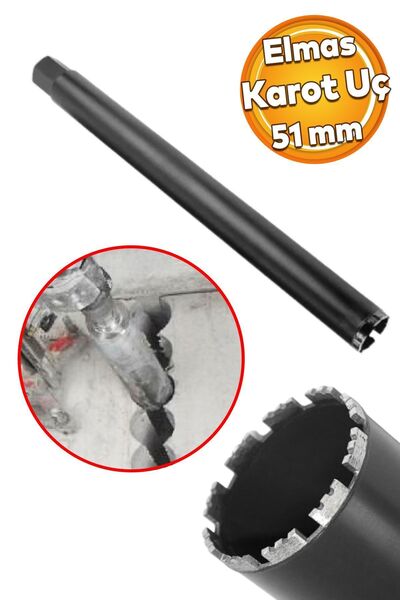 Badem10 Elmas Karot Ucu 51 mm Shun Beton Zemin Duvar Delme Delik Açma Panç Ap...