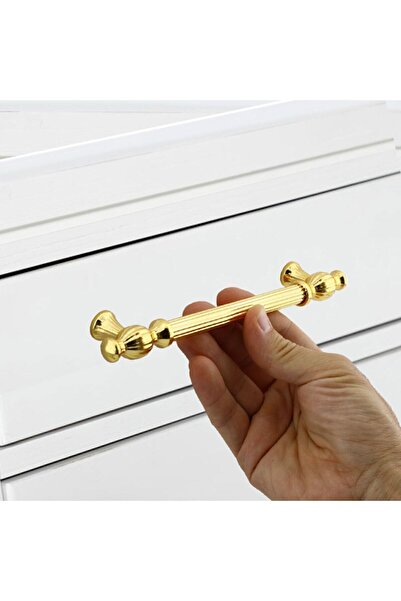 Badem10 Gold Metal Handles (128 Mm-12.8 cm) Kitchen Drawer Cabinet Kulb Conversion