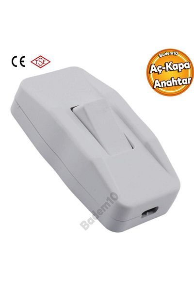Badem10 Button Electrical Switch Socket On/Off Single Arapuar White Plastic