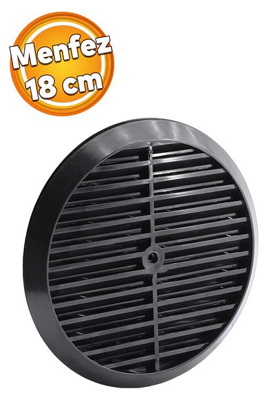 Badem10 Natural Gas Vent Round Kitchen Glass Vent Black 18 cm Air Flow Duct Safety Gas Leakage
