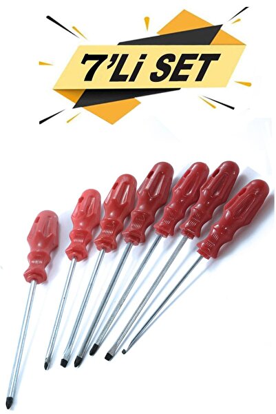 Badem10 Tornavida Seti Düz Yıldız Uçlu Tornavida (7'li Set)