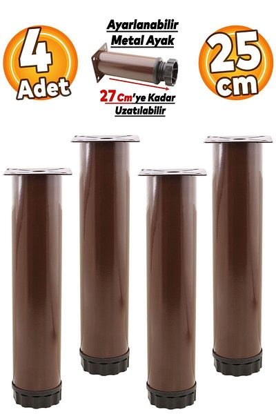 Badem10 Mobilier reglabil Canapea Baza Fotoliu Suport metalic Riser Cafea Picioare 25cm 4buc