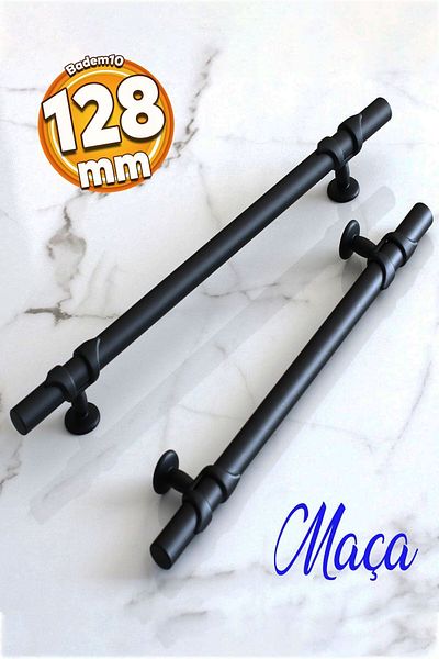 Badem10 Spade (PREMIUM) Metal negru 128 Mm-12,8 Cm Mobilier Bucătărie Sertar Dulap Dulap Mânere Mâner