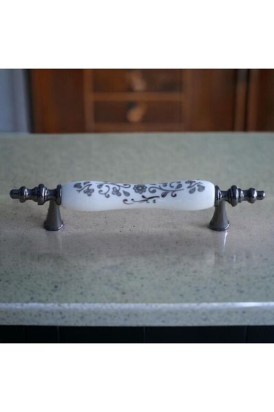 Badem10 Porțelan Real PREMIUM Alb 96 Mm Mobilier Sertar Dulap Dulap