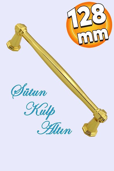 Badem10 Mobilier pe coloană Sertar de bucătărie Dulap Mâner dulap 128 mm-12,8 cm Mânere metalice drepte aurii Mâner