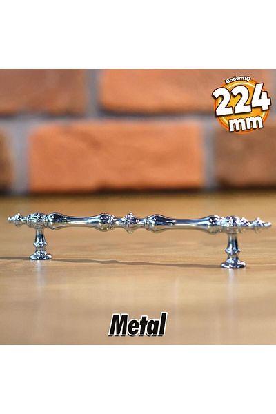 Badem10 Şehzade PREMIUM Dulap Sertar Bucătărie Club Cromat Mânere Metalice 224 Mm