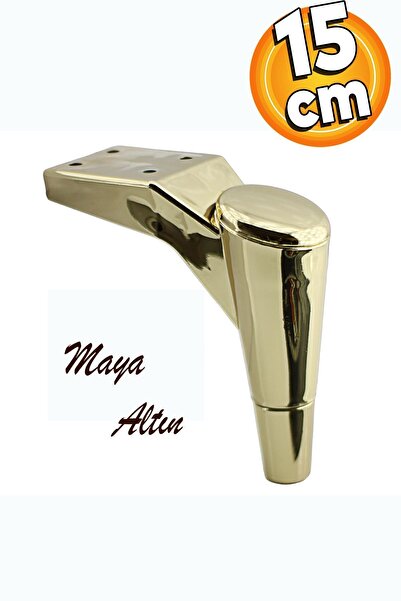 Badem10 Maya Lüks Mobilya Kanepe Sehpa Tv Ünitesi Koltuk Ayağı 15 Cm Altın Ba...