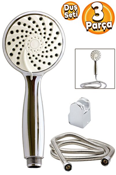 Badem10 Duş Seti Lüx Örgülü Banyo Duş Başlığı Seti Fiskiyesi Telefonu Yuvarla...