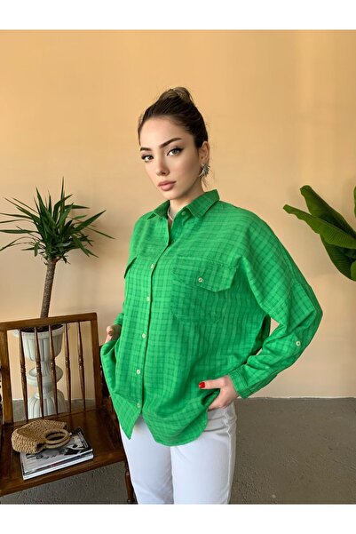 BAJAR COPY - Oversize Linen Shirt, Double Pocket Cover