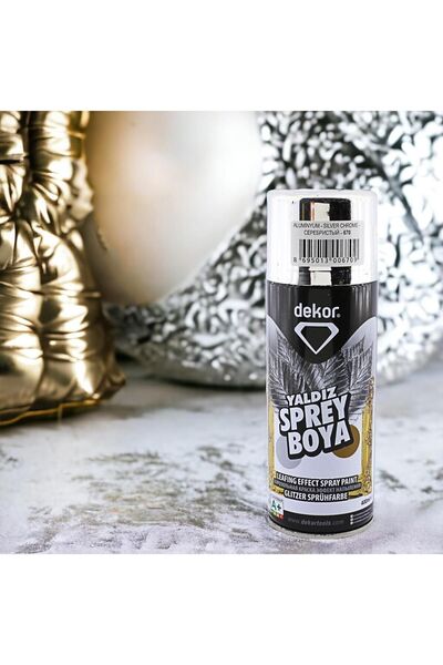Dekor Akrilik Sprey Boya Alüminyum Yaldız Gümüş 400 ml Tasarım Metal Ahşap Plastik Yüzey Boyama