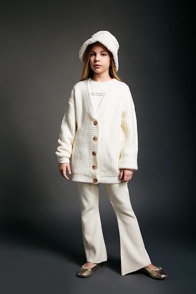 DeFacto Tycy5wz0nn 170303656277187   - Girl's V-Neck Knitwear Cardigan