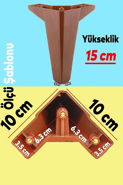 Badem10 Canapea de lux Cedru - 15 Cm Lemn Motivat Maro Unitate TV Picioare Fotoliu 4 Buc