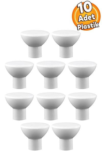 Badem10 Çayralan Buton din plastic Mobilier Bucătărie Sertar Dulap Ușă Dulap Mâner Mâner Alb 10 buc