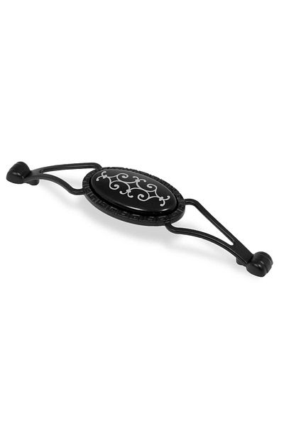 Badem10 Seçil 128MM Capac dulap din metal negru - Sertar de bucătărie