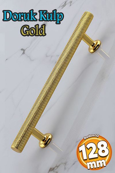 Badem10 Doruk (PREMIUM) 128 mm Aur Aur Metal Mobilier Bucătărie Sertar Dulap Dulap Mânere Mâner