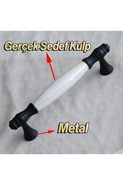 Badem10 Справжній перламутр (PREMİUM) Чорний 160 мм Шафа Меблі Кухонна шафа Ручка Ручки Ручки