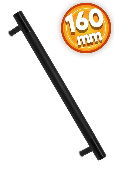 Badem10 Mâner negru mat - 160 mm - Dulap Hitit - Sertar de bucătărie negru