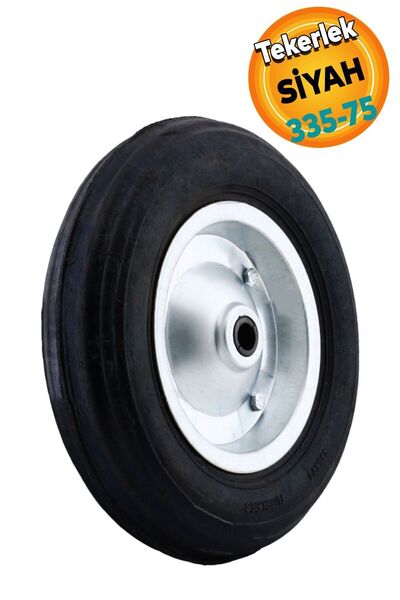 Badem10 El Arabası Tekeri Dubleks Burçlu Bilyasız Metal Jant 350x70 mm