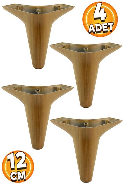 Badem10 Aspen Mobilier de lux Canapea Fotoliu Unitate TV Picior de bază Picioare 12 Cm Maro închis 4 buc