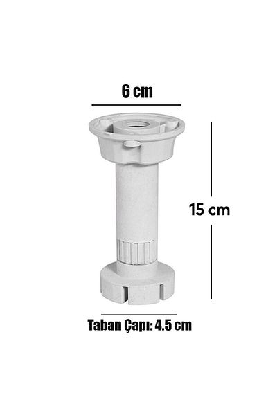 Badem10 15 Cm Picioare Gri Dulap Reglabil Canapea Bancă Pentru Bucătărie - Picioare de înălțire (10 BUC.)