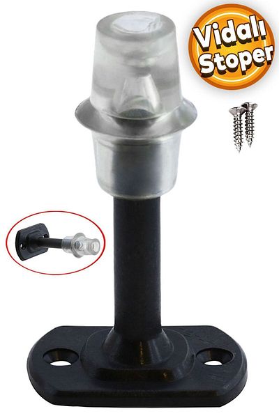 Badem10 Opritor pentru mâner ușii din silicon negru de 8 cm - Suport mat din plastic