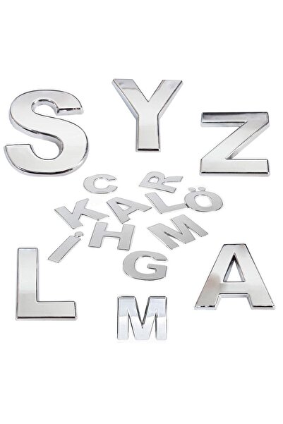 Badem10 Ușă cromată lucioasă de 8,5 cm - Cutie poștală adezivă pentru cameră cu litera W