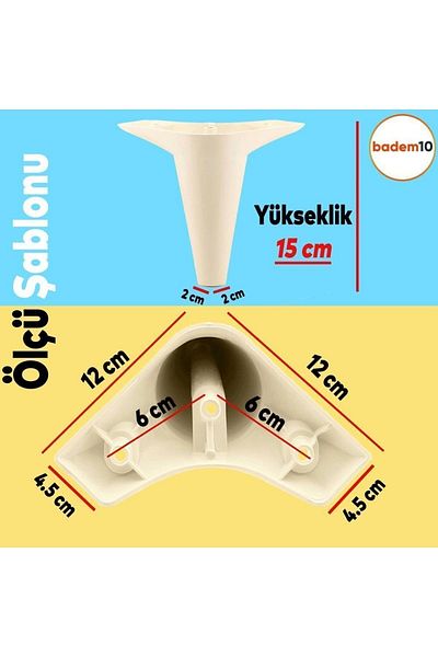 Badem10 Aspen Mobilier de lux Canapea Fotoliu Unitate TV Baza Riser Picior Picioare 15 Cm Crem Picior