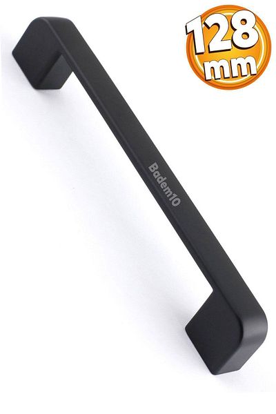 Badem10 Aksaray Gölcük Sertar din metal negru - Mânere de 128 mm Mobilier oval Dulap de bucătărie