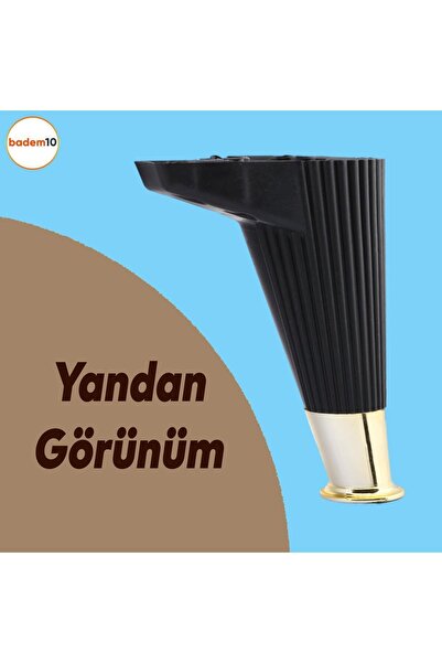 Badem10 Wetra Line Set 6 bucăți Mobilier Unitate TV Canapea extensibilă Fotoliu Canapea Suport Picior 15 cm Negru Aur M8 Bolt