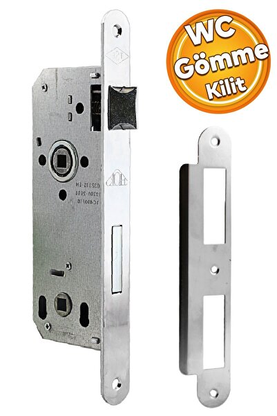 Badem10 Hok Kapı Ekstra Gömme Kilit Wc Banyo Kilidi Oval Köşeli ET-40M 40 mm