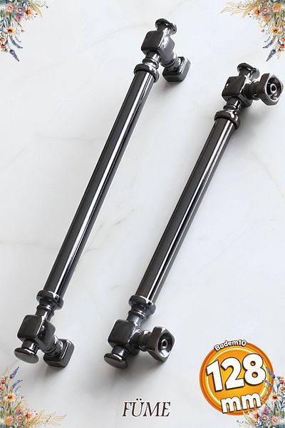 Badem10 Mâner metalic plat afumat Talas 128 mm Mobilier Bucătărie Sertar Dulap Mânere dulap Mâner