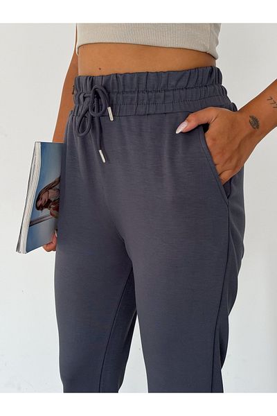 Noa Noa Narrow Leg Modal Sweatpants - Slit Detail