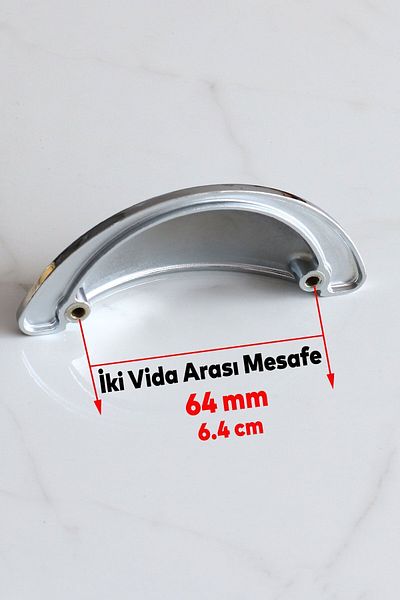 Badem10 Sailing Mussel Dish 64 mm Button Chrome Furniture Kitchen Drawer Cabinet Cabinet Handles Handle Handle