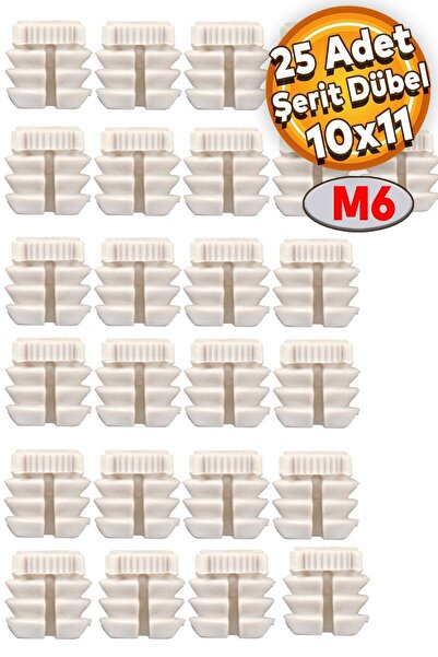 Badem10 Şerit Dübel 10x11 Plastik M6 (25 Adet)