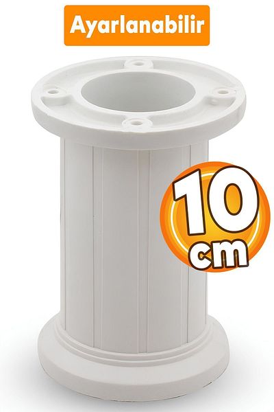 Badem10 Canapea de mobilier dulap Letto - canapea reglabila, bancă și picioare de bază alb, 10 cm