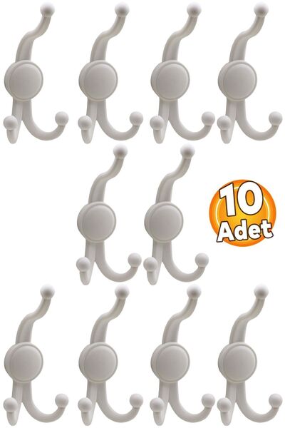 Badem10 Karataş Portmanto Vestiyer Banyo Dolap Elbise Askısı Sert Plastik Bey...