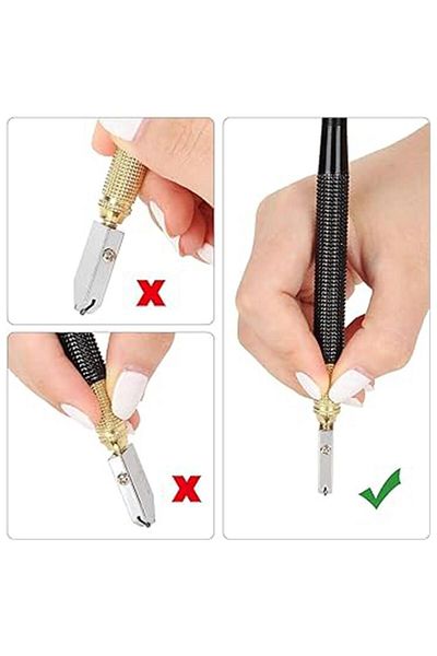 Badem10 Glass Cutter Diamond Oiled 178 mm Professional Cutter THT561781 Diamond Glass Cutting Wheel Kit