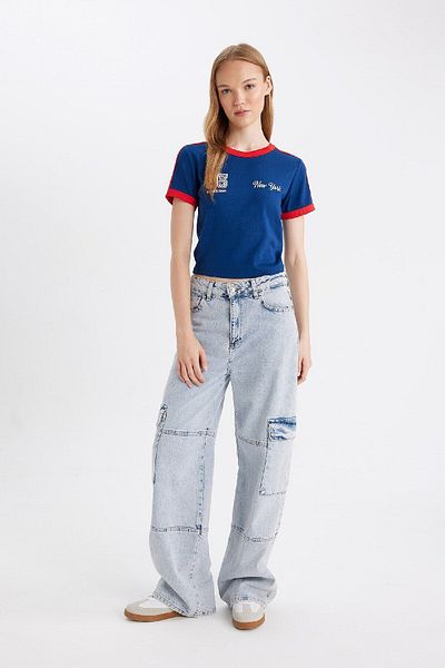 DeFacto Coool Modal Εφαρμοσμένο κοντομάνικο T-shirt C3205ax24sp